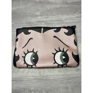 Betty boop Ipsy zip up makeup bag/change purse black and pink travel bag